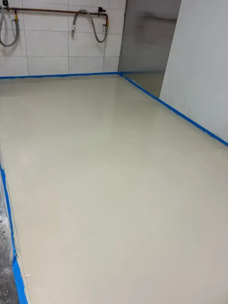 Seamless slip-resistant polyurethane commercial kitchen floor in Fortitude Valley