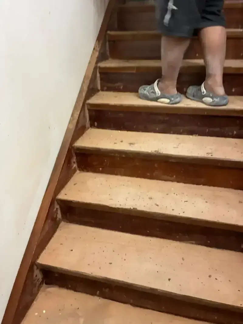 Original subfloor before timber installation